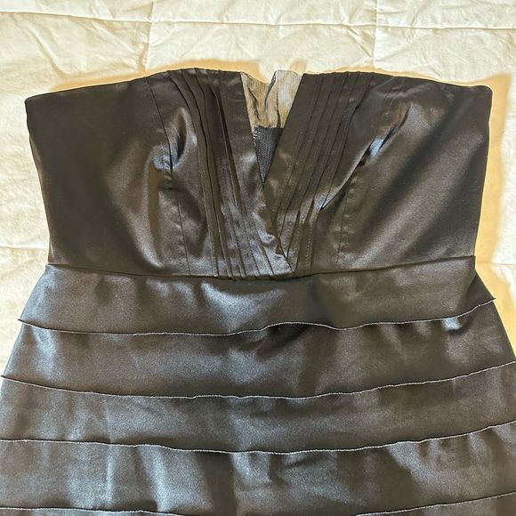 Vintage Women's dress mini Y2K strapless ruffle dress satin mesh xxi size medium - Picture 2 of 12